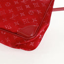 LOUIS VUITTON Monogram Satin Little Boulogne Hand Bag Red M92351 Auth BA9469SM-17