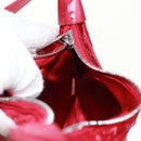 LOUIS VUITTON Monogram Satin Little Boulogne Hand Bag Red M92351 Auth BA9469SM-21