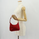 LOUIS VUITTON Monogram Satin Little Boulogne Hand Bag Red M92351 Auth BA9469SM-22