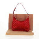 LOUIS VUITTON Monogram Satin Little Boulogne Hand Bag Red M92351 Auth BA9469SM-12