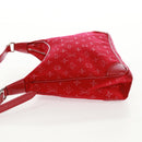 LOUIS VUITTON Monogram Satin Little Boulogne Hand Bag Red M92351 Auth BA9469SM-3