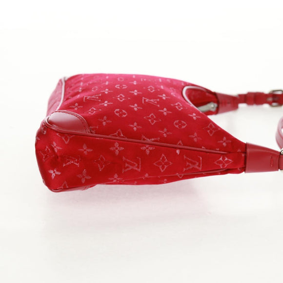 LOUIS VUITTON Monogram Satin Little Boulogne Hand Bag Red M92351 Auth BA9469SM