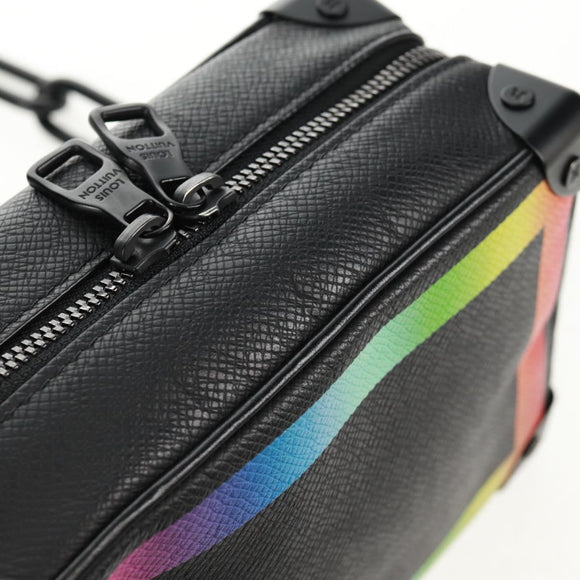 LOUIS VUITTON Taiga Rainbow Mini Soft Trunk Bag Black M30351 LV Auth BA9470SM