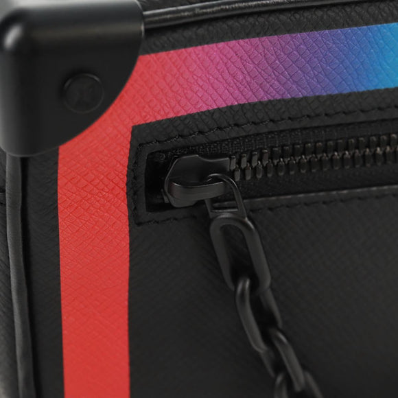 LOUIS VUITTON Taiga Rainbow Mini Soft Trunk Bag Black M30351 LV Auth BA9470SM