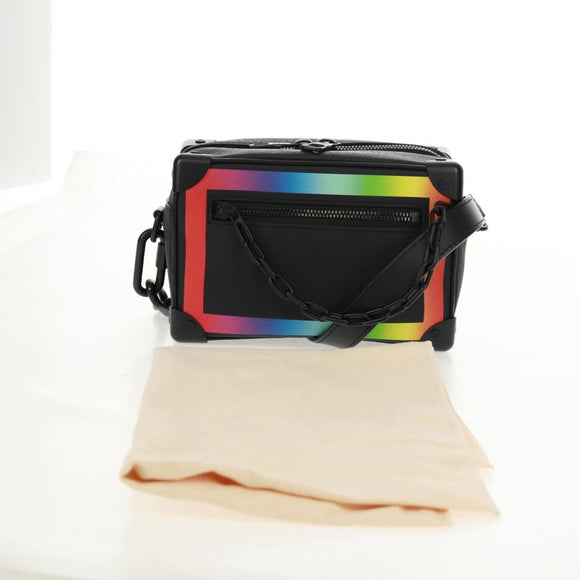 LOUIS VUITTON Taiga Rainbow Mini Soft Trunk Bag Black M30351 LV Auth BA9470SM