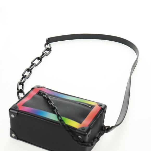 LOUIS VUITTON Taiga Rainbow Mini Soft Trunk Bag Black M30351 LV Auth BA9470SM
