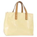 LOUIS VUITTON Monogram Vernis Reade PM Hand Bag Perle M91336 LV Auth BA9479-1
