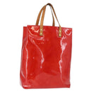 LOUIS VUITTON Monogram Vernis Reade MM Hand Bag Red Rouge M91086 LV Auth BA9480-1