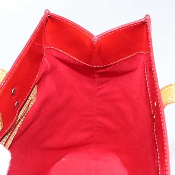 LOUIS VUITTON Monogram Vernis Reade MM Hand Bag Red Rouge M91086 LV Auth BA9480