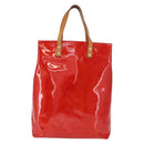 LOUIS VUITTON Monogram Vernis Reade MM Hand Bag Red Rouge M91086 LV Auth BA9480-13