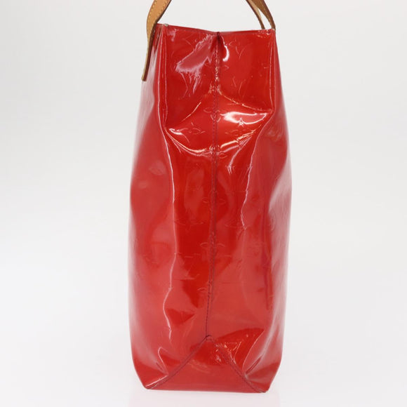 LOUIS VUITTON Monogram Vernis Reade MM Hand Bag Red Rouge M91086 LV Auth BA9480