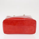 LOUIS VUITTON Monogram Vernis Reade MM Hand Bag Red Rouge M91086 LV Auth BA9480-5