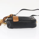 Chloe Eden Shoulder Bag Leather Black Gold Auth BA9482-10
