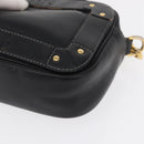 Chloe Eden Shoulder Bag Leather Black Gold Auth BA9482-12