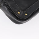 Chloe Eden Shoulder Bag Leather Black Gold Auth BA9482-13