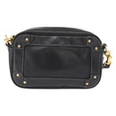 Chloe Eden Shoulder Bag Leather Black Gold Auth BA9482-3