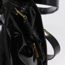 CHANEL COCO Mark Shoulder Bag Patent leather Black Gold CC Auth BA9483-14