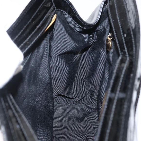 CHANEL COCO Mark Shoulder Bag Patent leather Black Gold CC Auth BA9483
