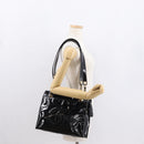 CHANEL COCO Mark Shoulder Bag Patent leather Black Gold CC Auth BA9483-23