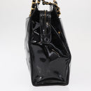 CHANEL COCO Mark Shoulder Bag Patent leather Black Gold CC Auth BA9483-4