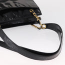 CHANEL COCO Mark Shoulder Bag Patent leather Black Gold CC Auth BA9483-7