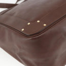 Chloe Eden Tote Bag Leather Brown Gold Auth BA9484-13