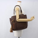 Chloe Eden Tote Bag Leather Brown Gold Auth BA9484-22