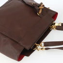 Chloe Eden Tote Bag Leather Brown Gold Auth BA9484-6