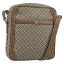 GUCCI Diamante Shoulder Bag PVC Leather Beige Silver 268159 Auth BA9486-1