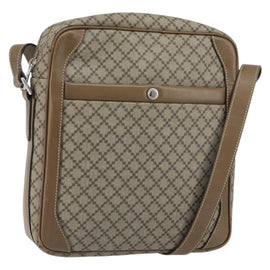 GUCCI Diamante Shoulder Bag PVC Leather Beige Silver 268159 Auth BA9486