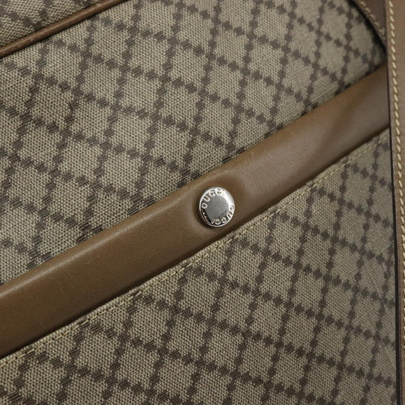 GUCCI Diamante Shoulder Bag PVC Leather Beige Silver 268159 Auth BA9486