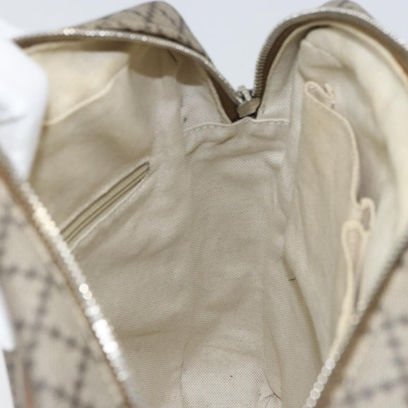 GUCCI Diamante Shoulder Bag PVC Leather Beige Silver 268159 Auth BA9486