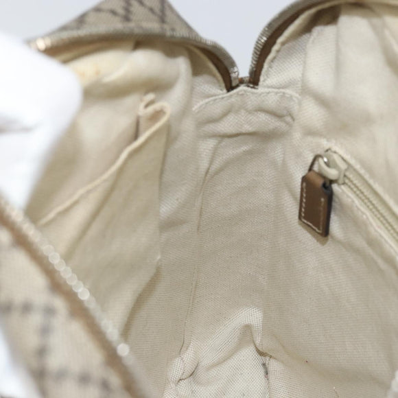 GUCCI Diamante Shoulder Bag PVC Leather Beige Silver 268159 Auth BA9486