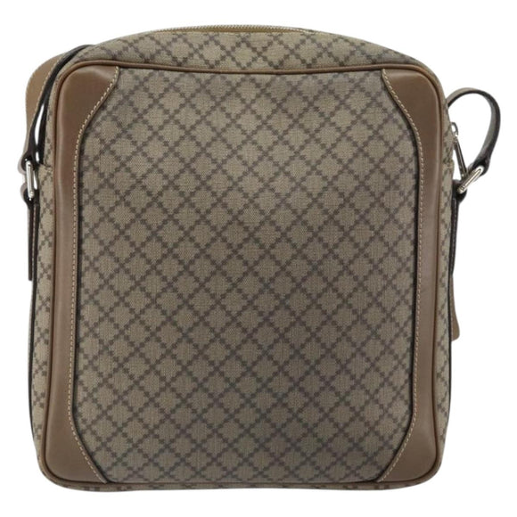 GUCCI Diamante Shoulder Bag PVC Leather Beige Silver 268159 Auth BA9486