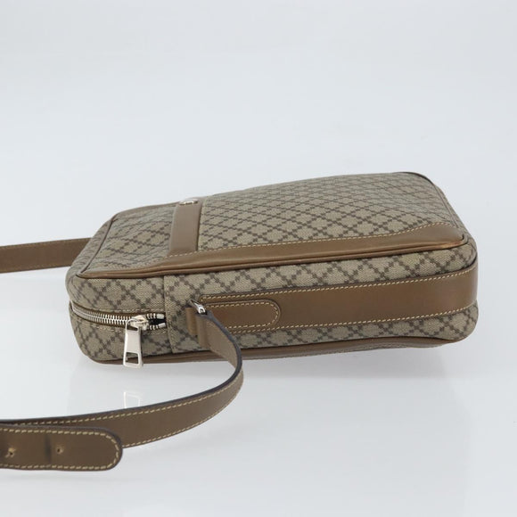 GUCCI Diamante Shoulder Bag PVC Leather Beige Silver 268159 Auth BA9486