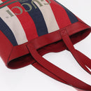 GUCCI Sherry Line Tote Bag Canvas White Red 523781 Auth BA9487-6