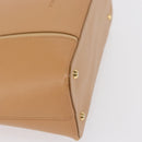 BURBERRY Hand Bag Leather Beige Gold Auth BA9489-15