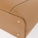 BURBERRY Hand Bag Leather Beige Gold Auth BA9489-16