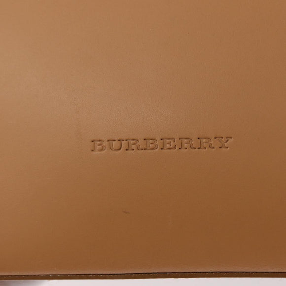 BURBERRY Hand Bag Leather Beige Gold Auth BA9489