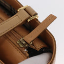 BURBERRY Hand Bag Leather Beige Gold Auth BA9489-10