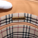 BURBERRY Hand Bag Leather Beige Gold Auth BA9489-11