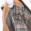 BURBERRY Hand Bag Leather Beige Gold Auth BA9489-19