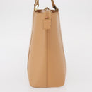 BURBERRY Hand Bag Leather Beige Gold Auth BA9489-3