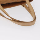 BURBERRY Hand Bag Leather Beige Gold Auth BA9489-7