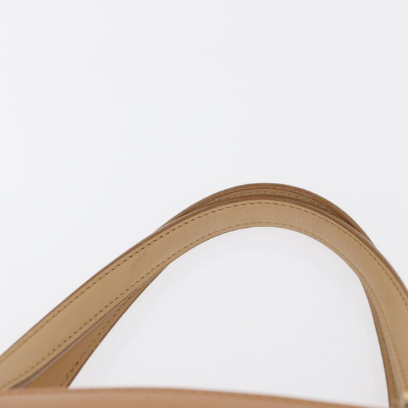 BURBERRY Hand Bag Leather Beige Gold Auth BA9489