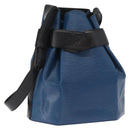 LOUIS VUITTON Epi Sac Depaule PM Shoulder Bag Blue Black LV Auth BA9493-1