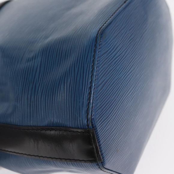 LOUIS VUITTON Epi Sac Depaule PM Shoulder Bag Blue Black LV Auth BA9493