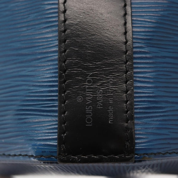 LOUIS VUITTON Epi Sac Depaule PM Shoulder Bag Blue Black LV Auth BA9493