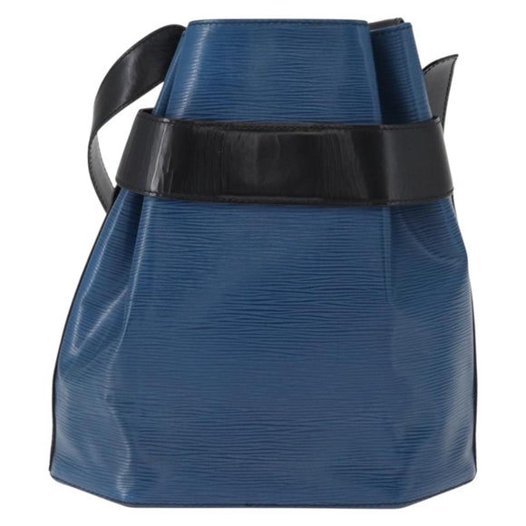 LOUIS VUITTON Epi Sac Depaule PM Shoulder Bag Blue Black LV Auth BA9493