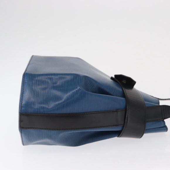 LOUIS VUITTON Epi Sac Depaule PM Shoulder Bag Blue Black LV Auth BA9493